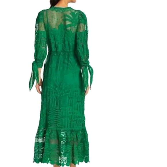 FARM Rio Green Morada Boa Guipure Lace Maxi Dress - Picture 5 of 16